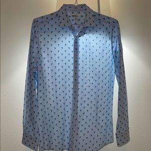 Bar III Frog Print Dress Shirt - Medium